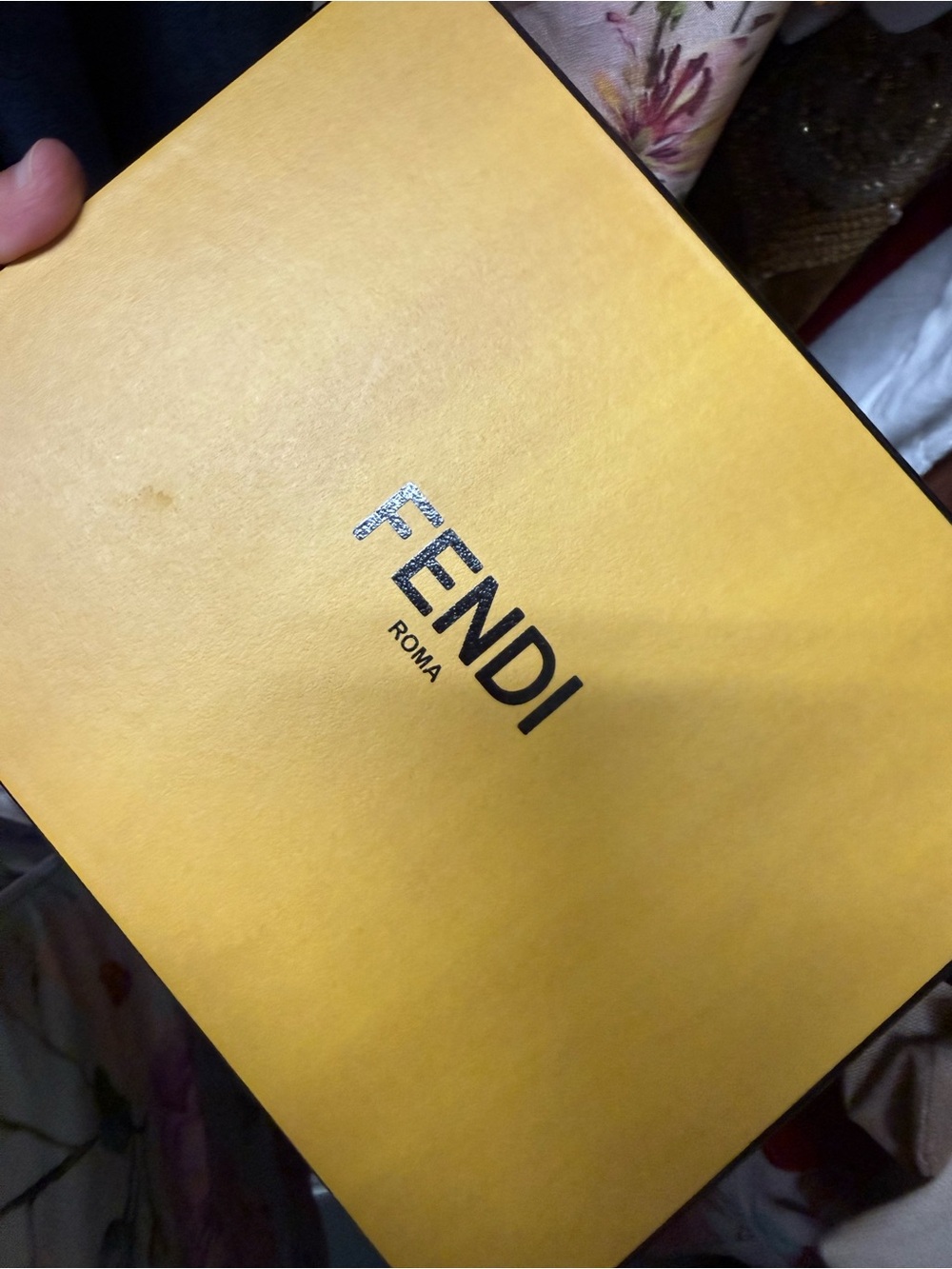Fendi Embossed Leather Clutch in Cognac with Gold-Tone Hardware - Picture 7 of 7